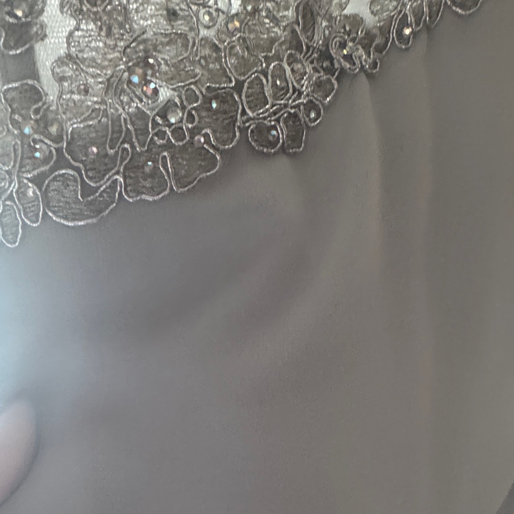 Silver Floral Embellished Fabric